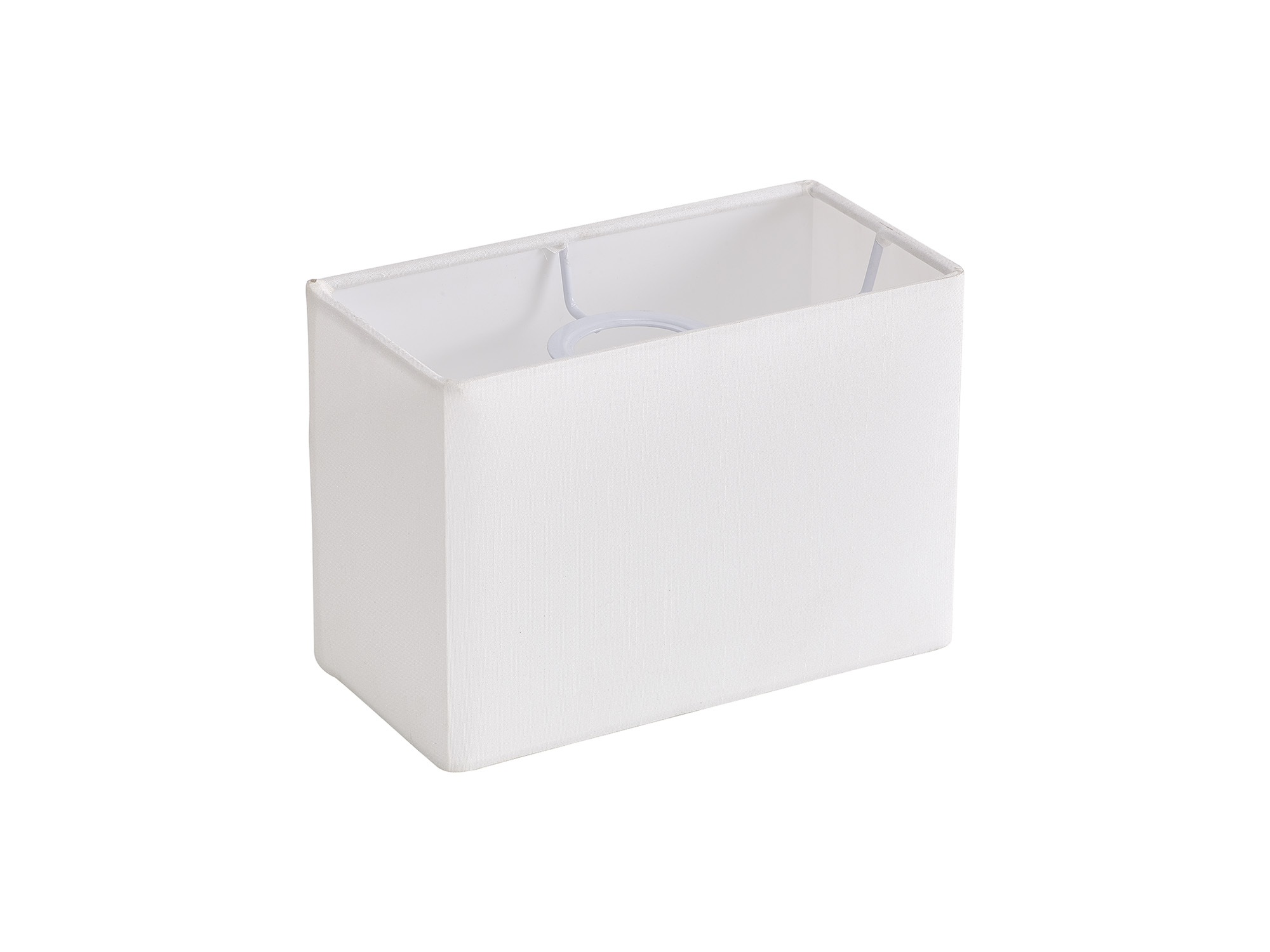 Serena Rectangular, 200 x 100 x 140mm Faux Silk Fabric Shade, White D0879  Deco Serena